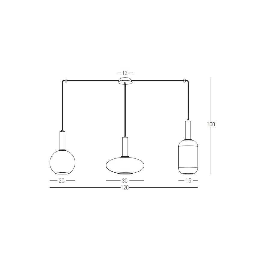 Zambelis 22151 - Chandelier on a string 3xE27/40W/230V gold