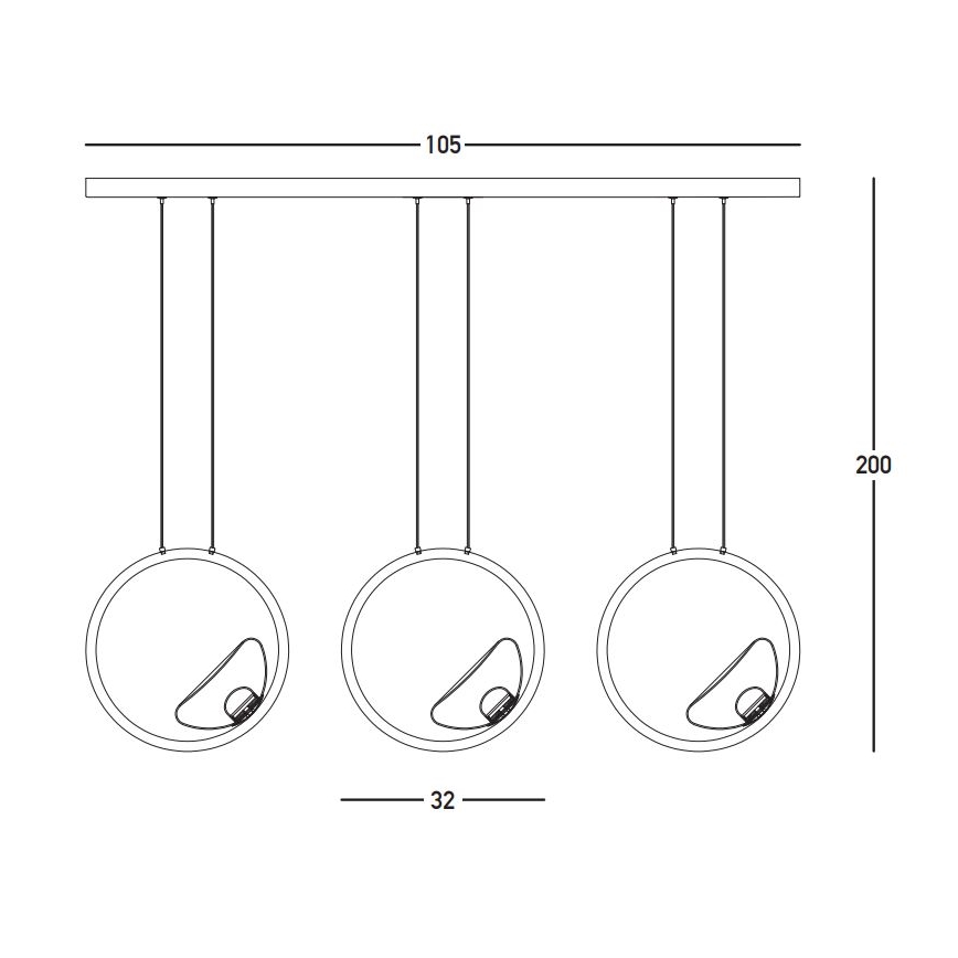 Zambelis 23029 - LED Dimmable chandelier on a string 3xLED/7W/230V 3000K gold