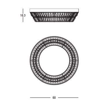 Zambelis 23047 - LED Dimmable crystal ceiling light LED/38W/230V CRI 90 3000K d. 60 cm brass