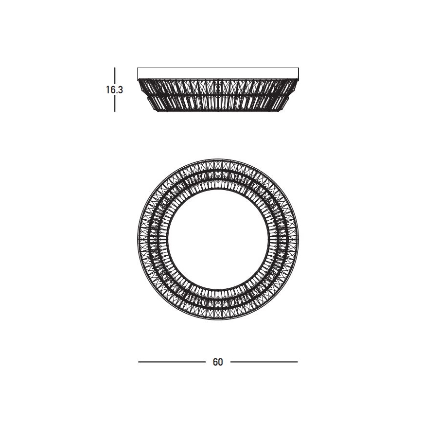 Zambelis 23047 - LED Dimmable crystal ceiling light LED/38W/230V CRI 90 3000K d. 60 cm brass