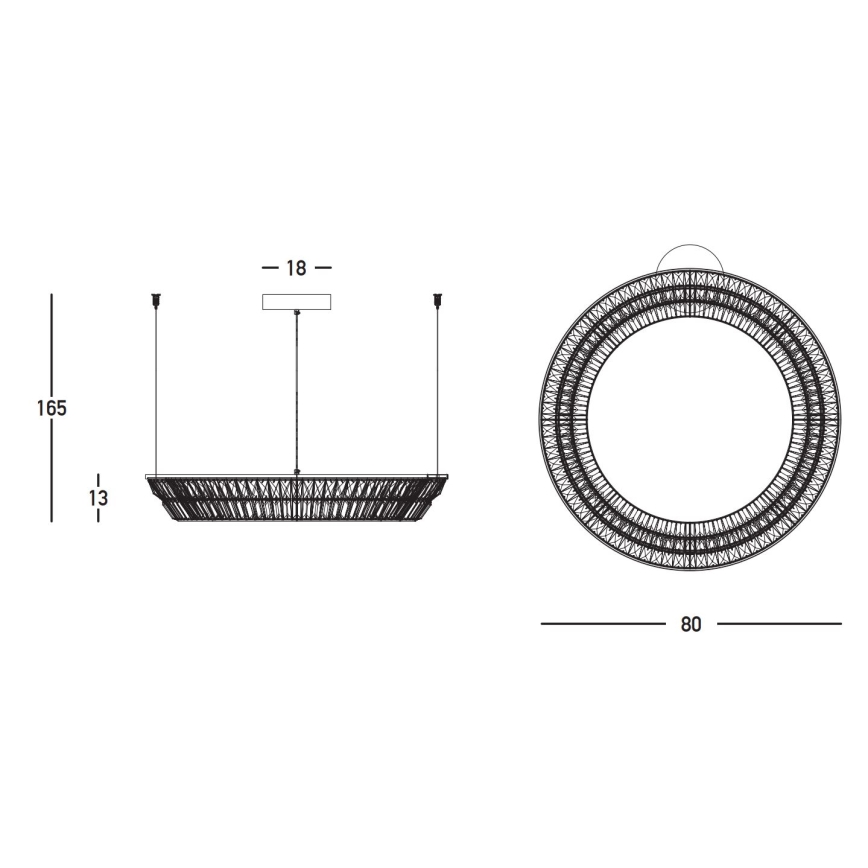 Zambelis 23048 - LED Dimmable crystal chandelier on a string LED/55W/230V CRI 90 3000K d. 80 cm brass