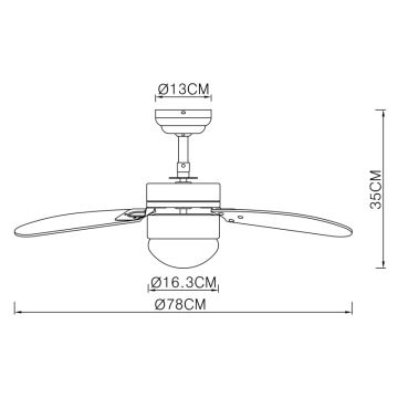 ZEVENTI - Ceiling fan FAMARA 1xE14/60W/230V