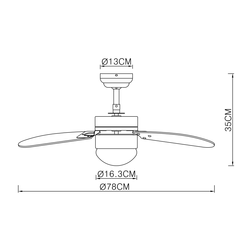 ZEVENTI - Ceiling fan FAMARA 1xE14/60W/230V