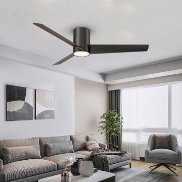 ZEVENTI - LED Ceiling fan BARROSA LED/18W/230V Wi-Fi Tuya black + remote control