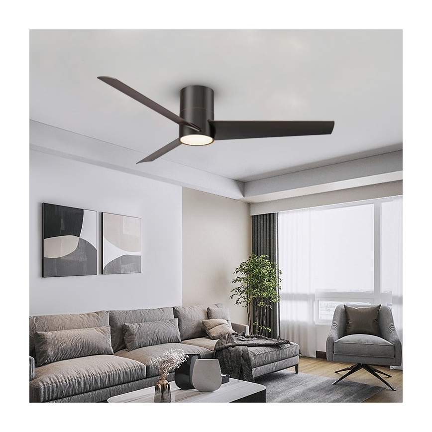 ZEVENTI - LED Ceiling fan BARROSA LED/18W/230V Wi-Fi Tuya black + remote control