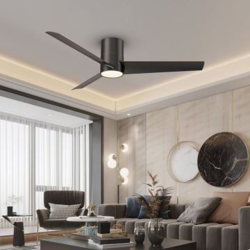 ZEVENTI - LED Ceiling fan BARROSA LED/18W/230V Wi-Fi Tuya black + remote control