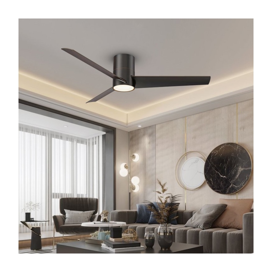 ZEVENTI - LED Ceiling fan BARROSA LED/18W/230V Wi-Fi Tuya black + remote control