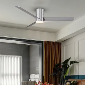 ZEVENTI - LED Ceiling fan BARROSA LED/18W/230V Wi-Fi Tuya chrome + remote control