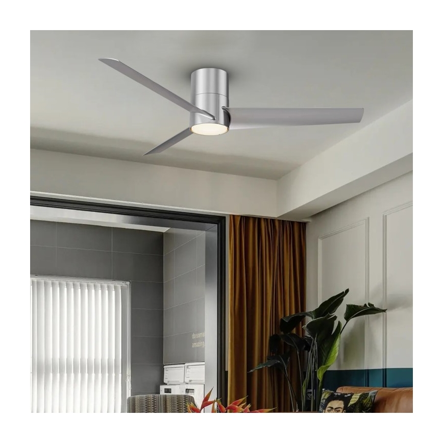 ZEVENTI - LED Ceiling fan BARROSA LED/18W/230V Wi-Fi Tuya chrome + remote control