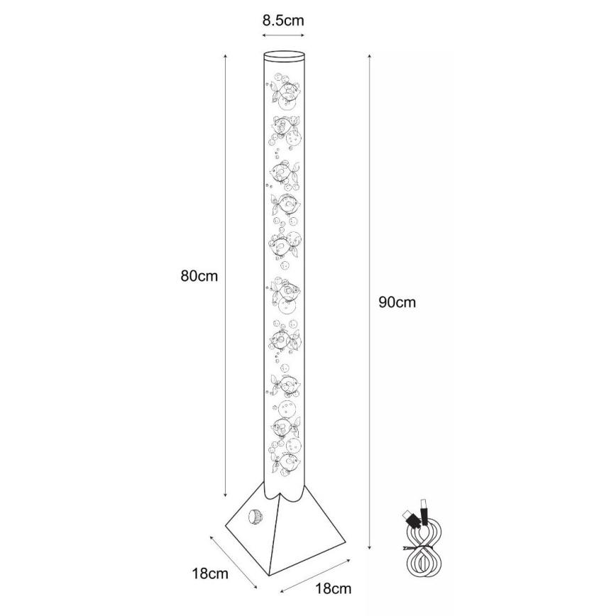 Zuma Line - LED RGB Rechargeable floor lamp LED/3,6W/5V