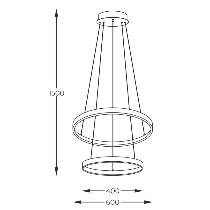 Zuma Line - LED Chandelier on a string LED/50W/230V 3000/4000/6000K d. 60 cm black