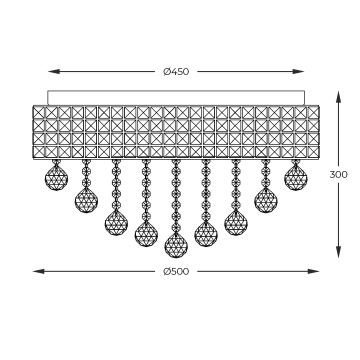 Zuma Line - Ceiling light 9xG9/25W/230V d. 50 cm chrome