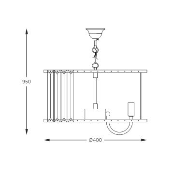 Zuma Line - Chandelier on a chain 6xE14/40W/230V gold