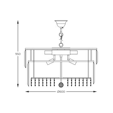 Zuma Line - Chandelier on a chain 16xE14/40W/230V d. 60 cm gold