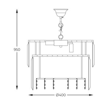 Zuma Line - Chandelier on a chain 8xE14/40W/230V d. 40 cm gold