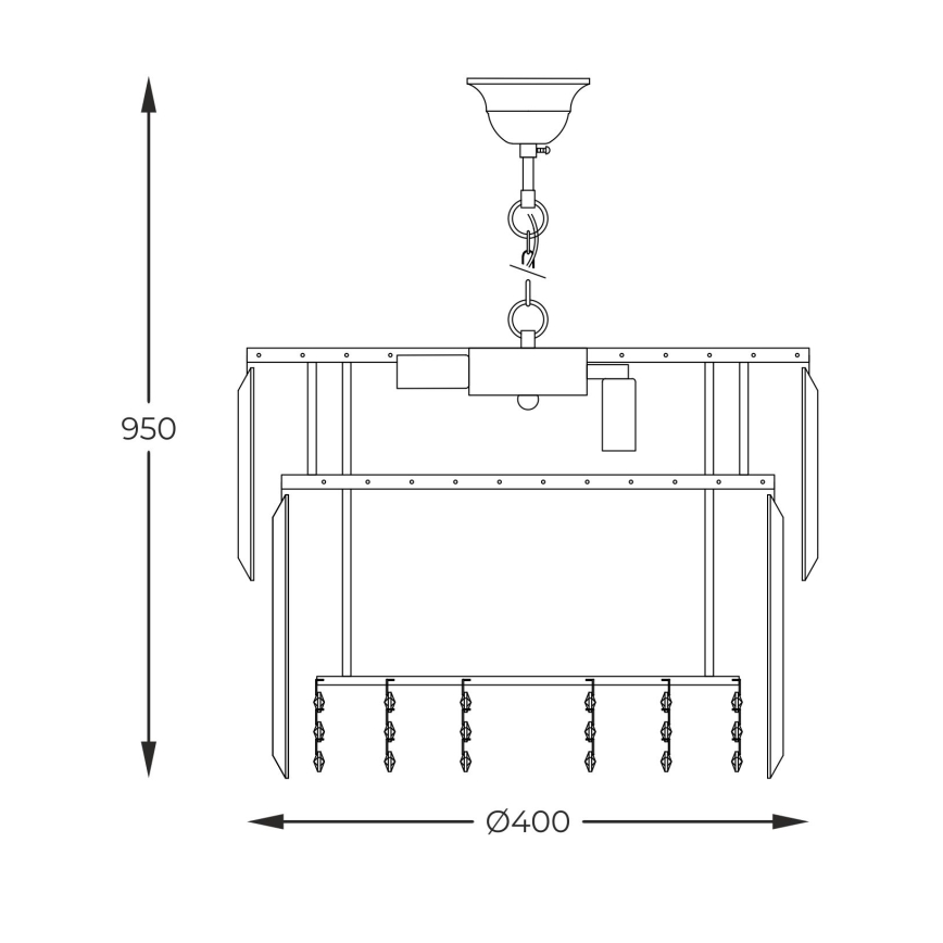 Zuma Line - Chandelier on a chain 8xE14/40W/230V d. 40 cm gold