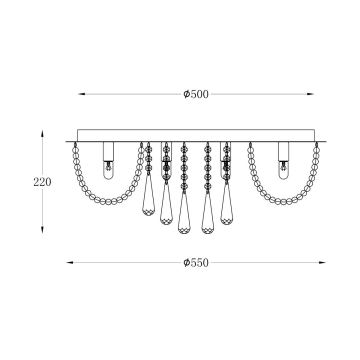 Zuma Line - Ceiling light 8xG9/25W/230V d. 55 cm chrome