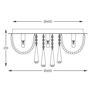 Zuma Line - Ceiling light 6xG9/25W/230V d. 45 cm chrome