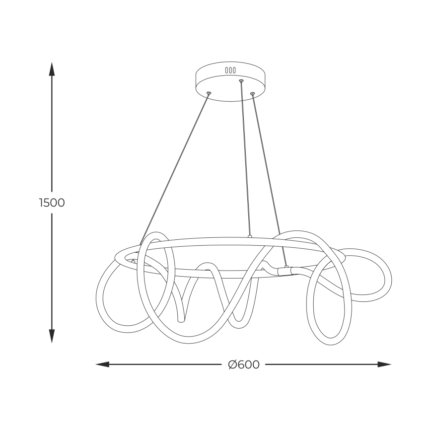 Zuma Line - LED Chandelier on a string LED/58W/230V 3000/4000/6000K black