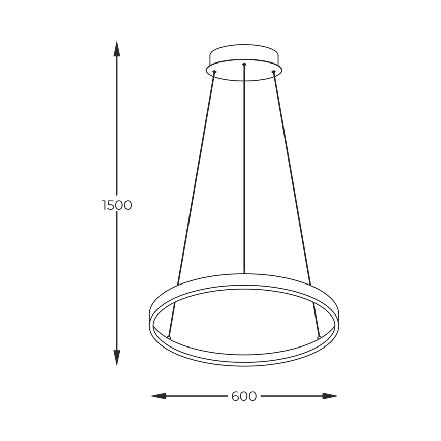 Zuma Line - LED Chandelier on a string LED/28W/230V 3000/4000/6000K d. 60 cm gold