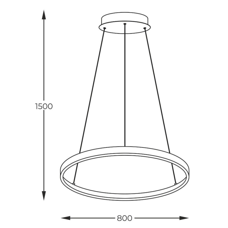 Zuma Line - LED Chandelier on a string LED/36W/230V 3000/4000/6000K d. 80 cm gold