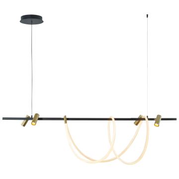 Zuma Line - LED Dimmable chandelier on a string LED/60W + LED/7,5W/230V 2700-6000K black/gold + remote control