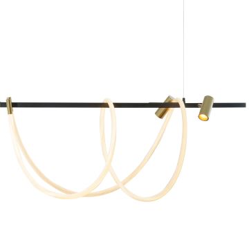 Zuma Line - LED Dimmable chandelier on a string LED/60W + LED/7,5W/230V 2700-6000K black/gold + remote control