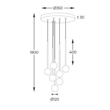 Zuma Line - Chandelier on a string 7xG9/40W/230V