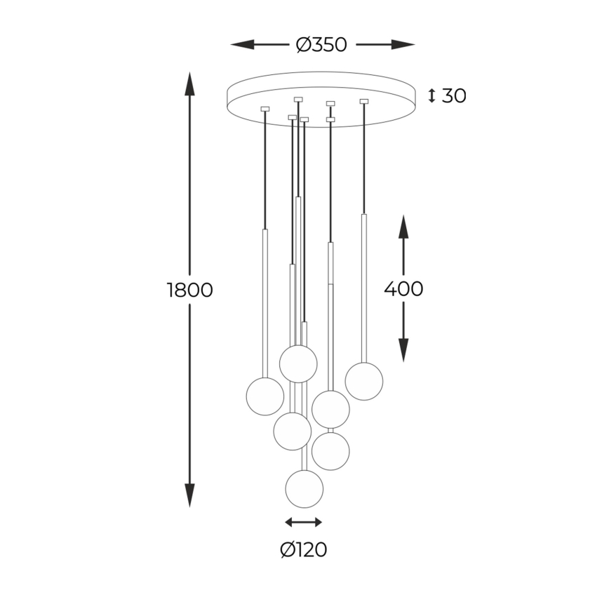 Zuma Line - Chandelier on a string 7xG9/40W/230V