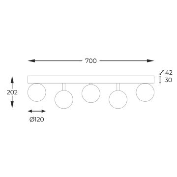 Zuma Line - Surface-mounted chandelier 5xG9/40W/230V