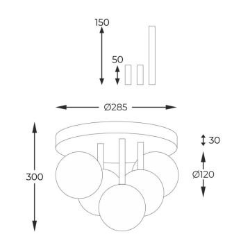 Zuma Line - Surface-mounted chandelier 5xG9/40W/230V