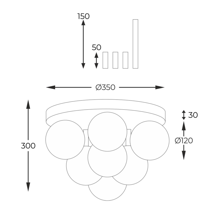 Zuma Line - Surface-mounted chandelier 7xG9/40W/230V