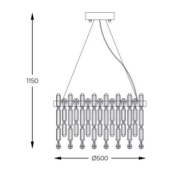 Zuma Line - Chandelier on a string 6xE14/40W/230V gold