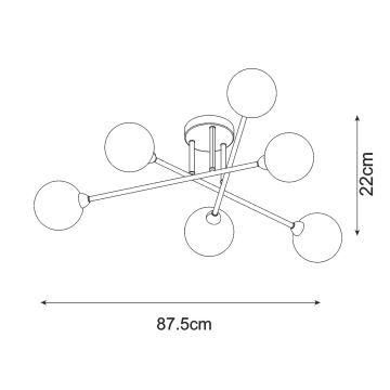 Zuma Line - Surface-mounted chandelier 6xG9/3W/230V black