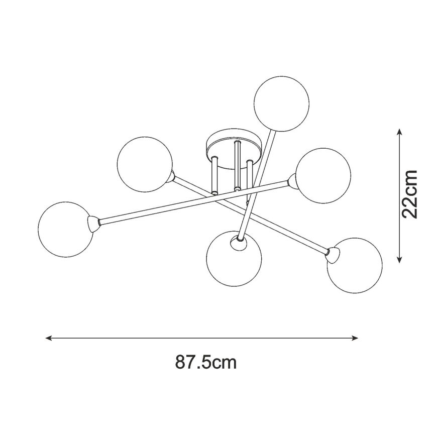 Zuma Line - Surface-mounted chandelier 6xG9/3W/230V black