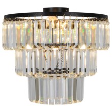 Zuma Line - Crystal surface-mounted chandelier 4xE14/40W/230V black