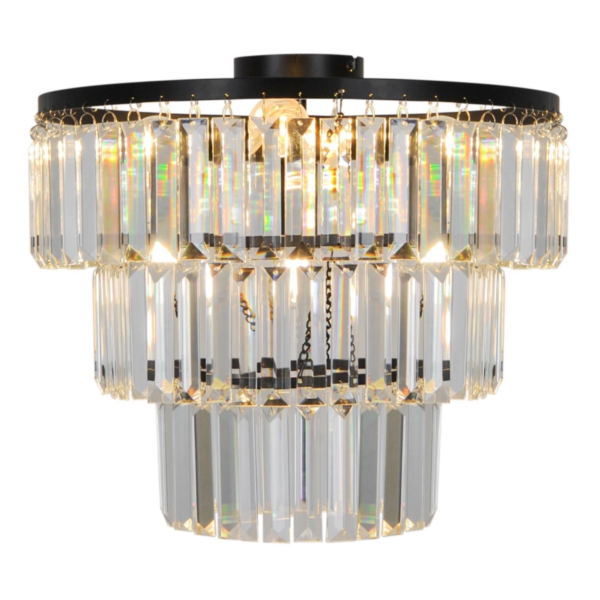 Zuma Line - Crystal surface-mounted chandelier 4xE14/40W/230V black