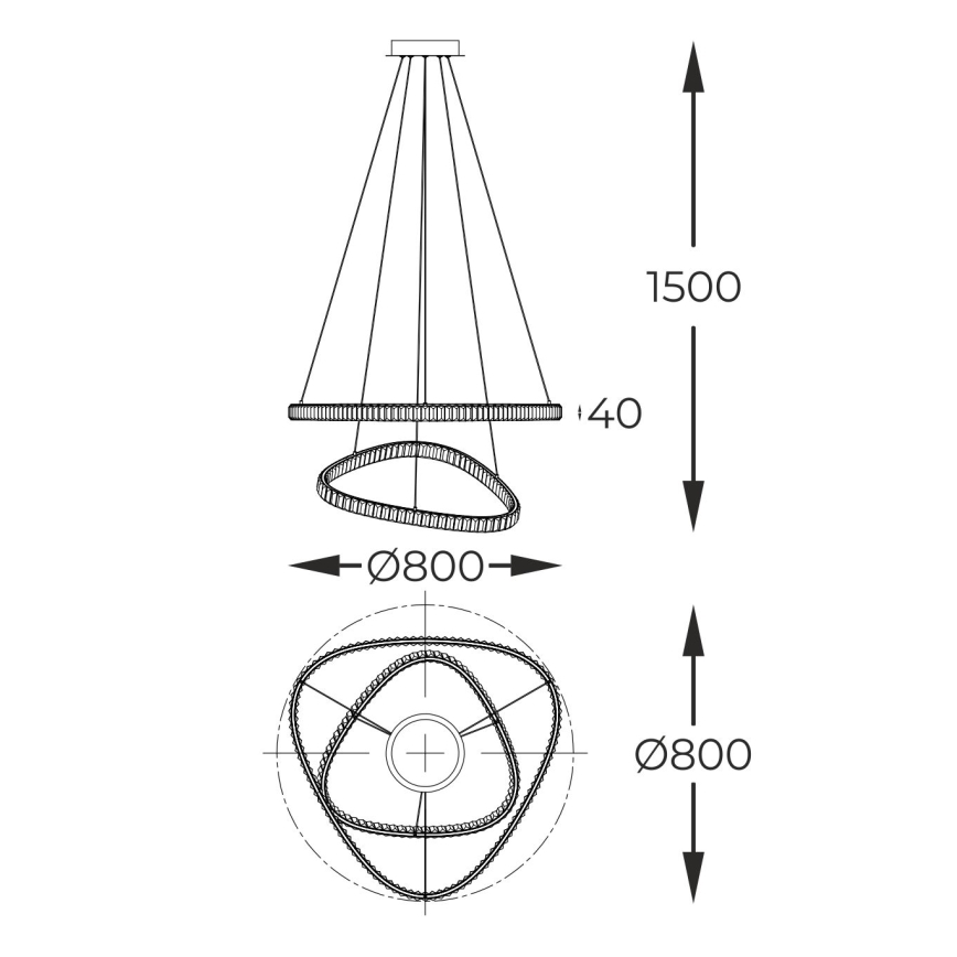 Zuma Line - LED Dimmable crystal chandelier on a string LED/36W/230V 2700-6000K + remote control