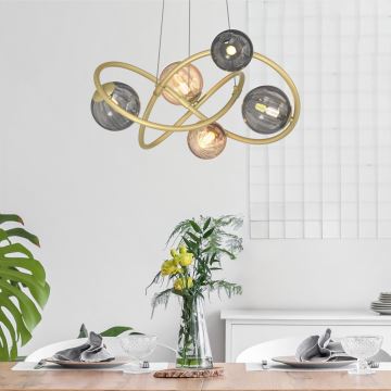 Zuma Line - Chandelier on a string 5xG9/3,5W/230V gold