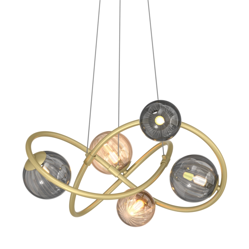 Zuma Line - Chandelier on a string 5xG9/3,5W/230V gold