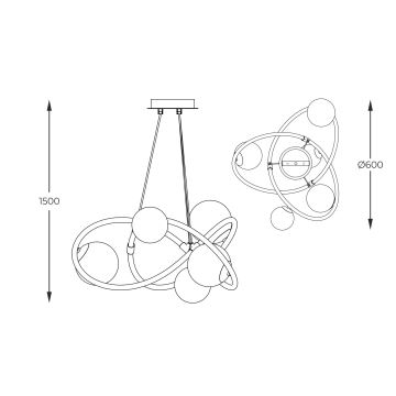 Zuma Line - Chandelier on a string 5xG9/3,5W/230V gold