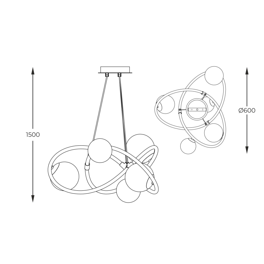 Zuma Line - Chandelier on a string 5xG9/3,5W/230V gold