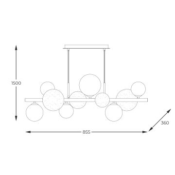 Zuma Line - Chandelier on a string 10xG9/3,5W/230V gold