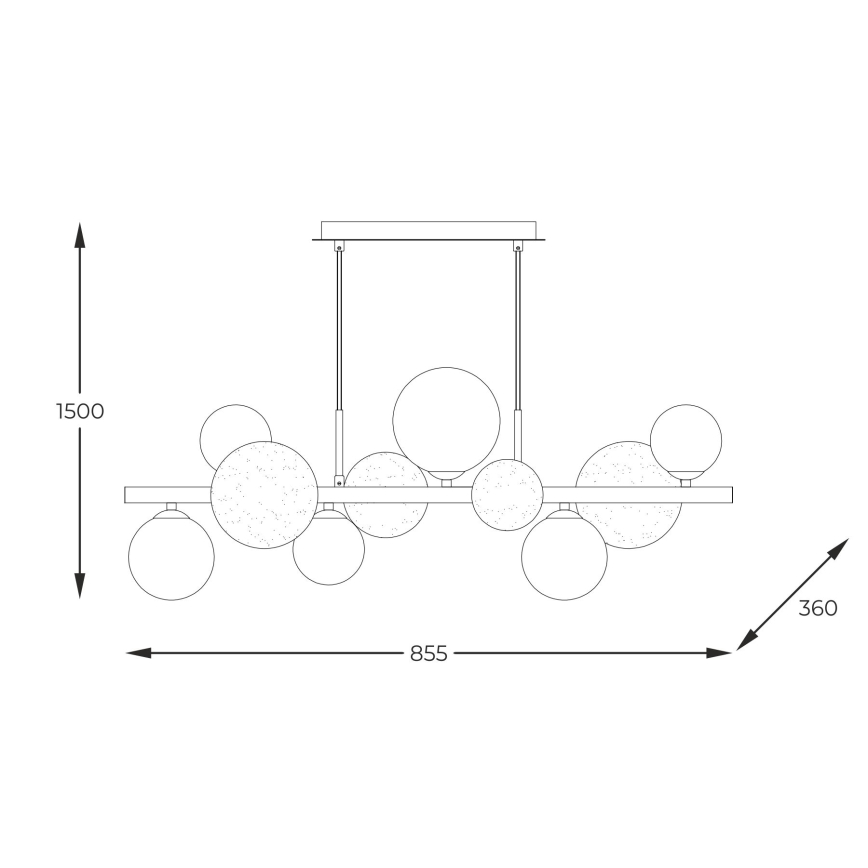 Zuma Line - Chandelier on a string 10xG9/3,5W/230V gold