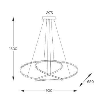 Zuma Line - LED Dimmable chandelier on a string LED/56W/230V gold