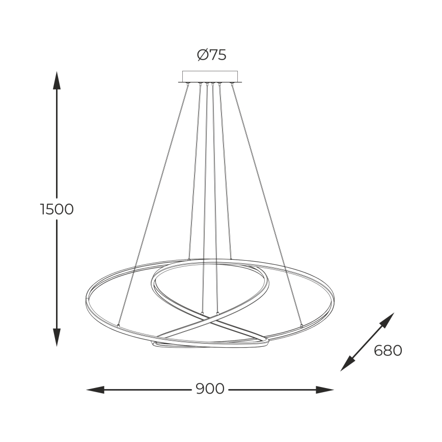 Zuma Line - LED Dimmable chandelier on a string LED/56W/230V gold