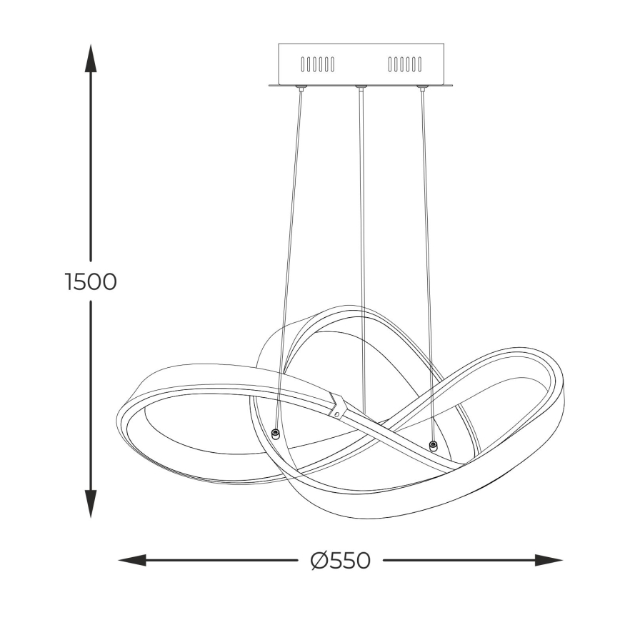 Zuma Line - LED Dimmable chandelier on a string LED/44W/230V black/gold