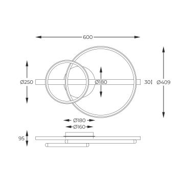 Zuma Line - LED Dimmable surface-mounted chandelier LED/17W/230V