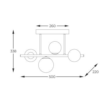 Zuma Line - Chandelier on a pole 4xG9/3,5W/230V gold