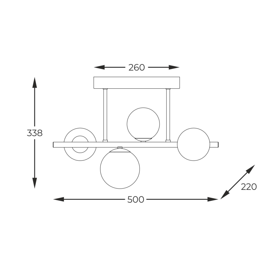 Zuma Line - Chandelier on a pole 4xG9/3,5W/230V gold